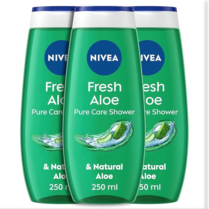 نيفيا غسول جسم جل الاستحمام من نيفيا، عطر ألوفيرا الطبيعي فريش ألوفيرا، 3x250 مل - Image 1